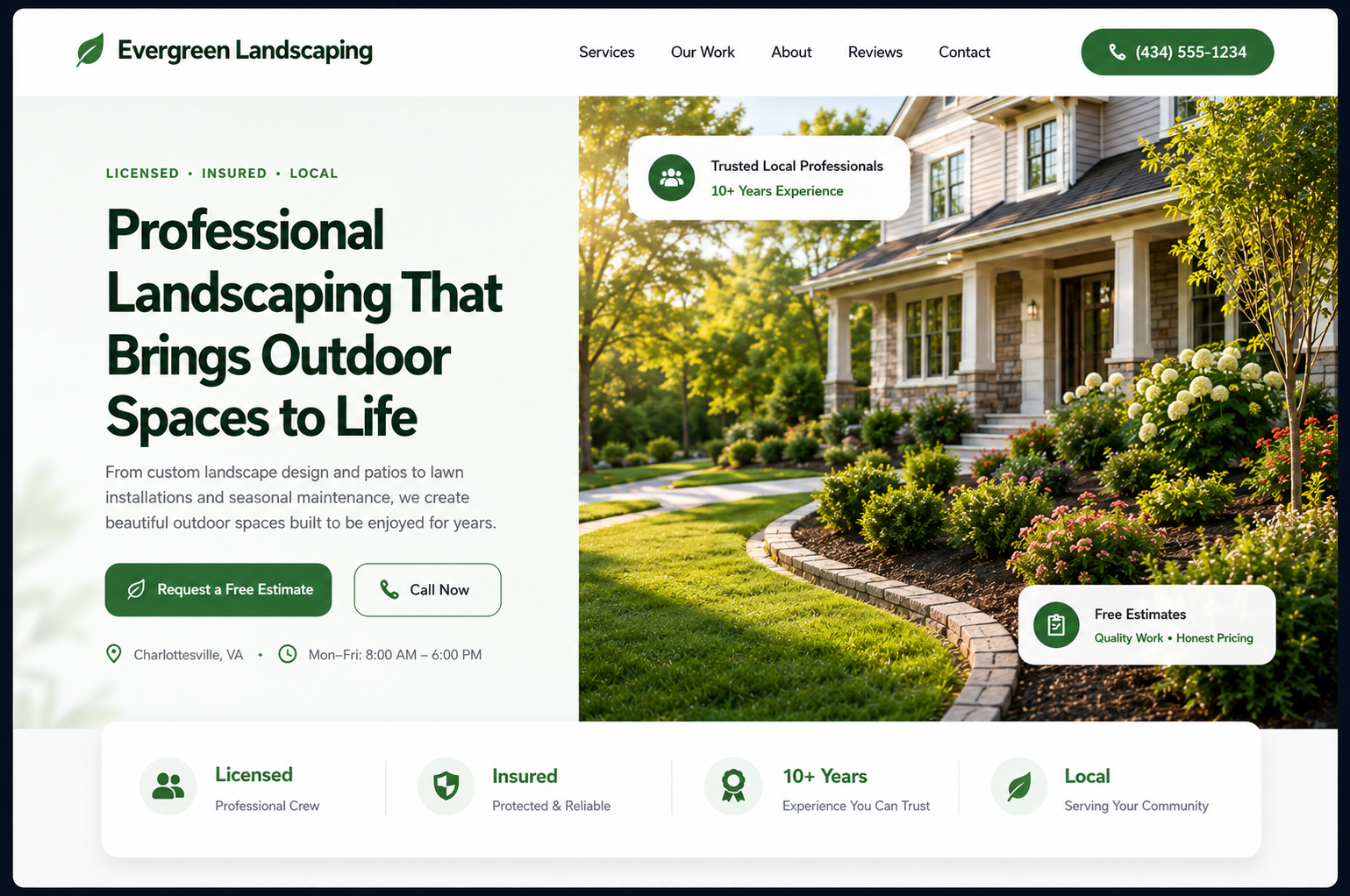 Clinkable business website example